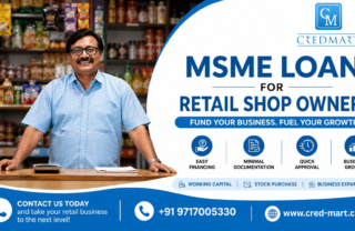 MSME loan for retail shop owners concept showing small business grocery shop owner in India