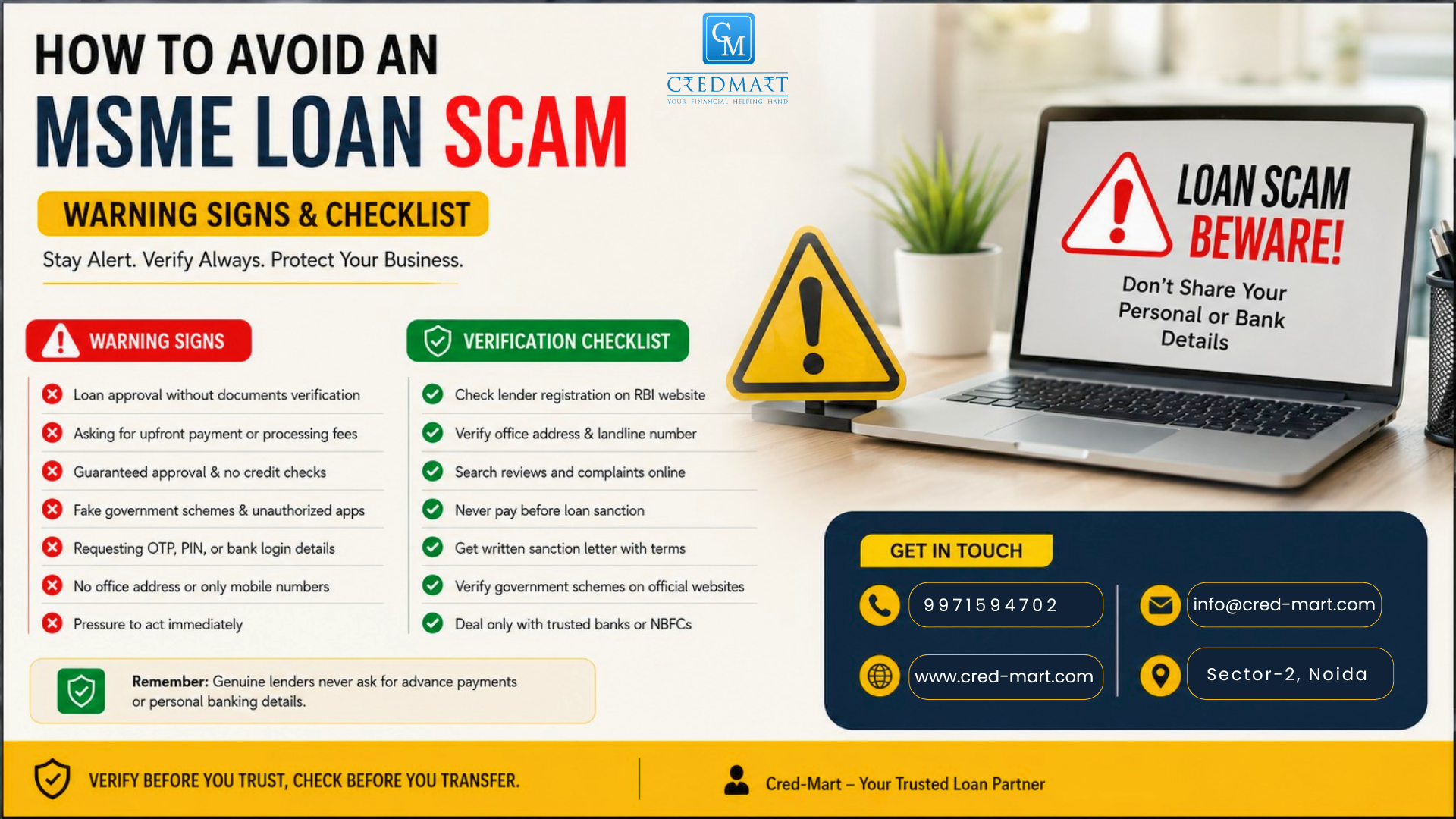 msme loan scam warning signs checklist