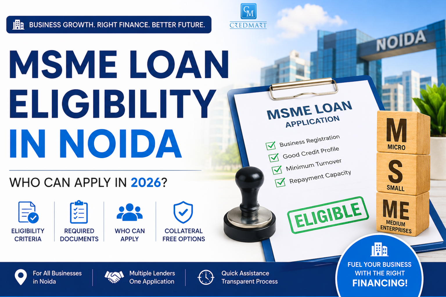 MSME Loan Eligibility in Noida for startups, manufacturers, traders and small businesses